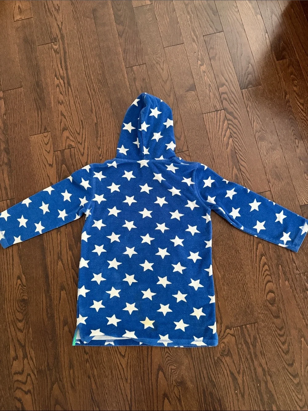 Mini Boden Blue Starred Kids Toweling Hoodie